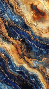 蓝色透光大理石装饰画