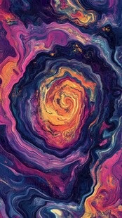 肌理彩色流体装饰画