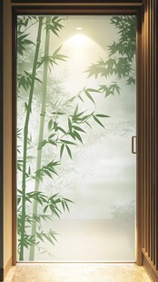 窗外竹景茂密竹林