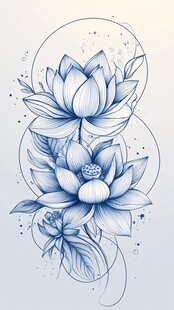 蓝莲花插画