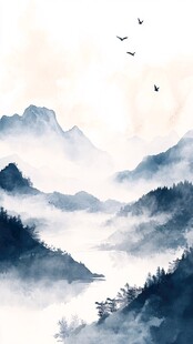 古风插画山水风光