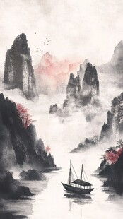古风插画山水风光