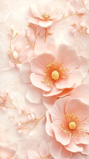 3d浮雕缤纷花卉