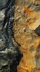 海岸岩石纹路色彩