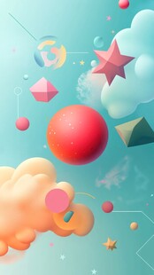 几何图形组合插画