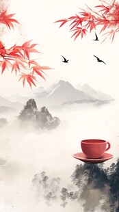 个性水墨山水茶品