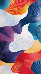 简洁大气拼色曲线纹理