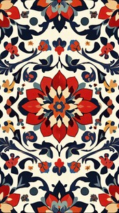 色块花古典图案组合