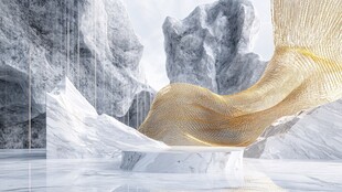 金色山脉3d立体山脉