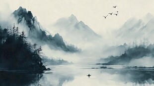 诗意古风水墨山水