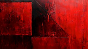 几何图形红色墙壁