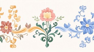 手绘创意百花壁纸