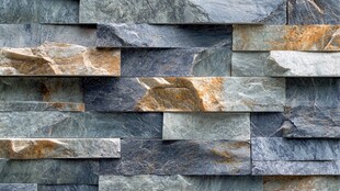 蓝色石头装饰墙