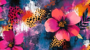 现代花卉肌理装饰画