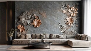 金属花卉背景墙