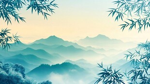 竹林山水背景