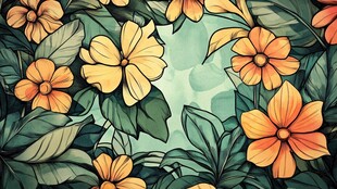 手绘创意百花壁纸