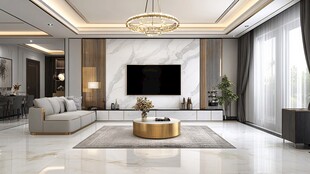 岩板客厅场景素材