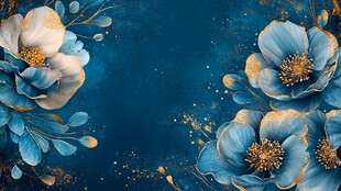 蓝金色复古花艺