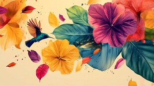 炫彩花朵壁纸
