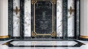 蓝色大理石迎宾区