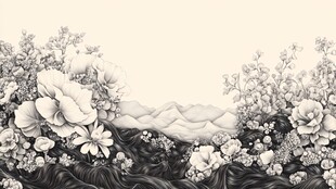 牡丹包装插画