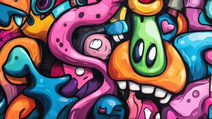 涂鸦风格立体背景