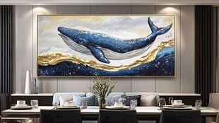 客厅挂画蓝色渐变