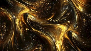 金色动感线条流体熔浆