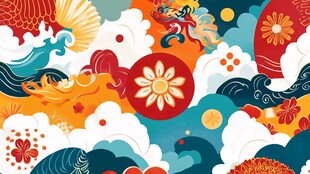 民族风包装插画