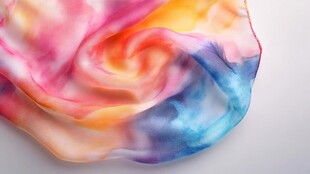 飞舞绚丽彩色丝绸