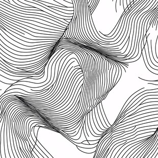 波浪线条画