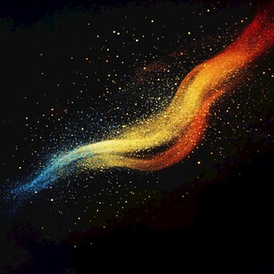 流光渐变金色炫酷飘带