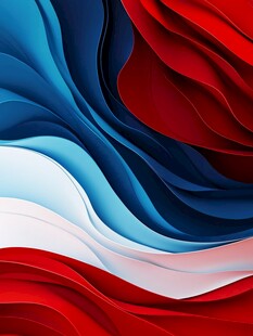 简约大气红色蓝色