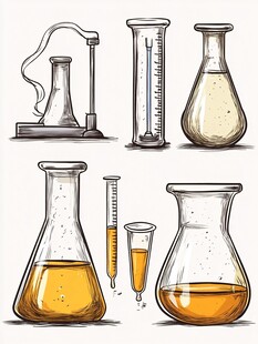 手绘化验室仪器