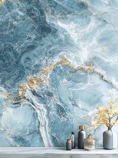 蓝色大理石背景墙