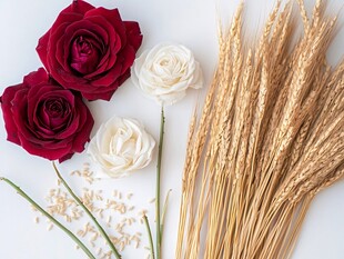 高清背景手工干花