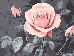 手绘玫瑰壁纸
