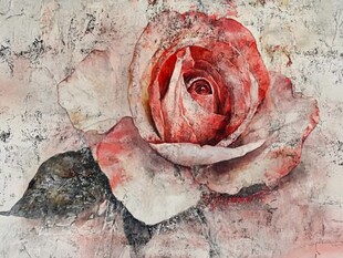 现代玫瑰花油画