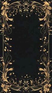 金色浮雕花纹边框