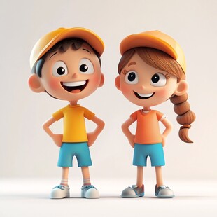 3d男女卡通形象