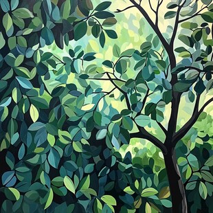 唯美扁平肌理树