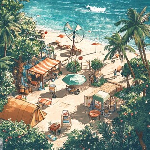 海边生活场景