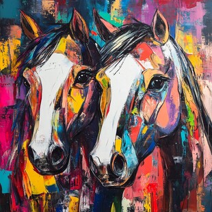 马抽象画