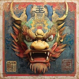 镇宅辟邪文创插画