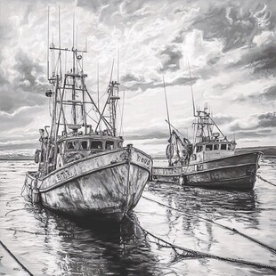 飞剪船油画