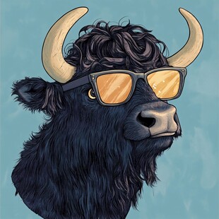 野牦牛插画