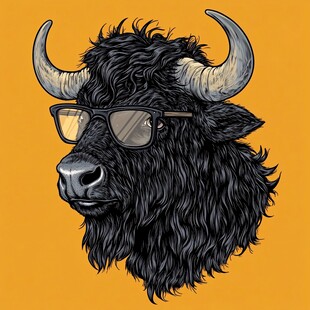 野牦牛插画