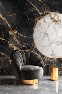 极简金箔石根线条对拼