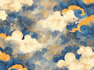 彩墨云纹艺术画